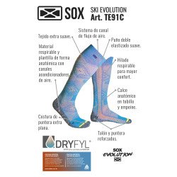 Medias Largas Elastizadas Ski Snowboard Sox Ski Evolution