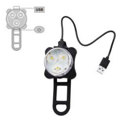 Juego Luces Led Recargables Usb Litio Delantera + Trasera