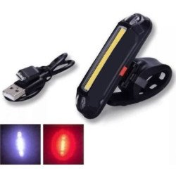 Luz Bicicleta Delantera Led Usb Trasera 100 Lumens Bora Bike