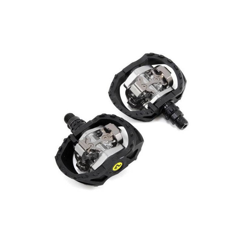 Pedales Shimano M424 C/ Plataforma Calas Spd Mtb Dh Bmx Bora