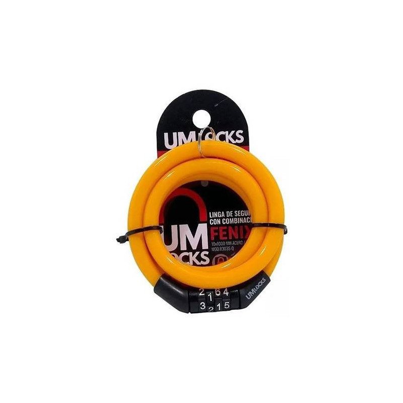 Linga Candado Combinacion Digitos Bicicleta 10 Mm X 1000 Mm