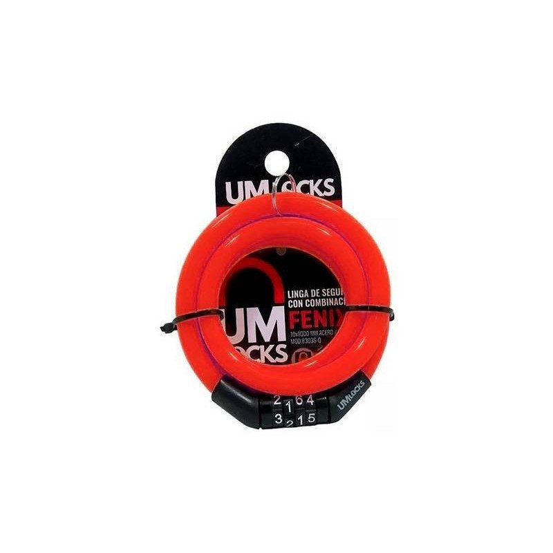 Linga Candado Combinacion Digitos Bicicleta 10 Mm X 1000 Mm